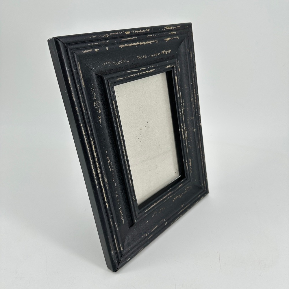 New View Gifts Black Distressed Wood 4x6 Picture Frame Farmhouse Decor